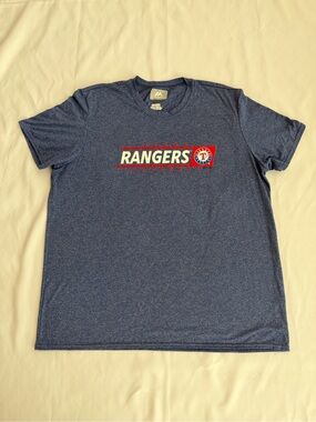 TEXAS RANGERS BASEBALL T SHIRT MAJESTIC LOGO 2XL COMFORTABLE PRE-OWNED. T020